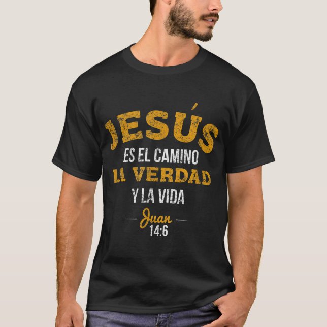 La Camisa de Jesus en Espanol Christlich Spanisch T-Shirt (Vorderseite)