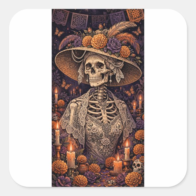 La Catrina Aufkleber (Vorderseite)