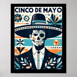 La Catrina Cinco De Mayo Herren Fiesta Poster