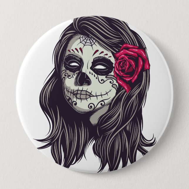 La Catrina - Dia De Los Muertos Button (Vorderseite)