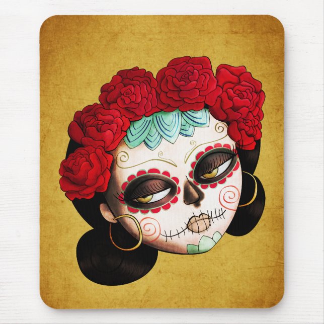 La Catrina - Dia de Los Muertos Girl Mousepad (Vorne)
