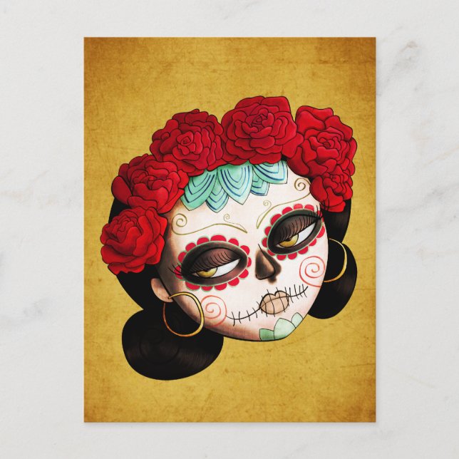 La Catrina - Dia de Los Muertos Girl Postkarte (Vorderseite)