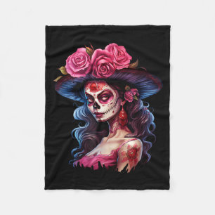 La Catrina Dia De Los Muertos Mexikanischer Tag de Fleecedecke