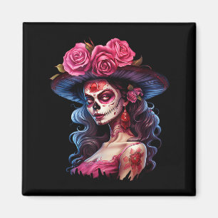 La Catrina Dia De Los Muertos Mexikanischer Tag de Magnet