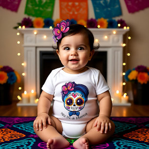 🌹 La Catrina Dia de Muertos in blau 🌹 Baby Strampler