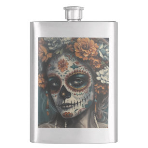 La Catrina Ewiger Geist Dia de los Muertos Flachmann