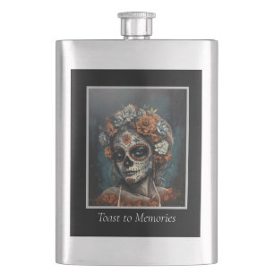La Catrina Ewiger Geist Dia de los Muertos Flachmann