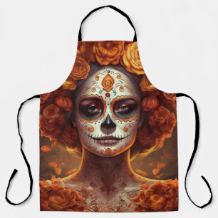 La Catrina Ringelblume Día de los Muertos Zuckersc Schürze