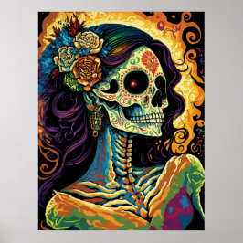 La Catrina Tag des Toten Mexikanischen Skeletts Ku Poster
