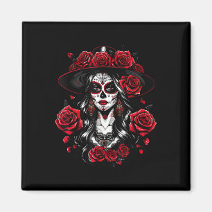La Catrina Women Dia De Los Muertos Latina Cinco D Magnet