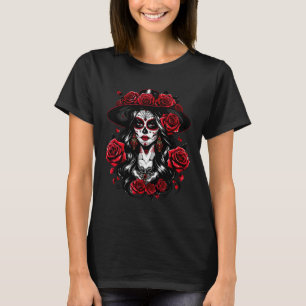 La Catrina Women Dia De Los Muertos Latina Cinco D T-Shirt