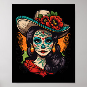 La Catrina Women Dia De Los Muertos Latina Poster