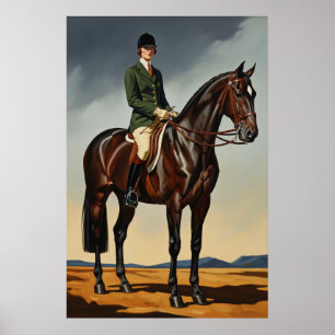LA CAVALIÈRE (The Horsewoman) - Original Art Deco Poster