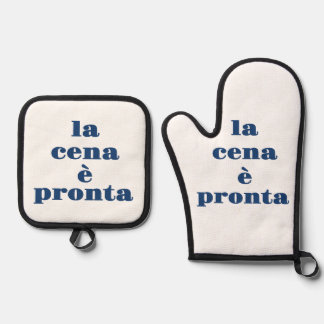 La Cena E Pronta Schürze Ofenhandschuh & Topflappen-Set