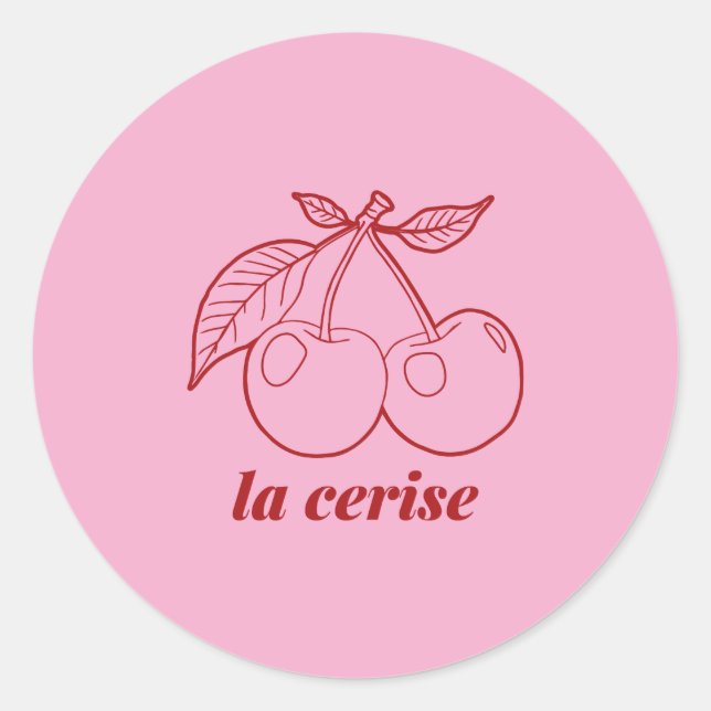 La cerise pin runder aufkleber (Vorderseite)