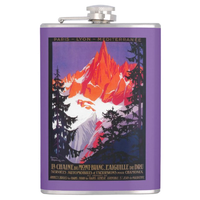 La Chaine De der Montblanc Vintages PosterEurope Flachmann (Vorderseite)