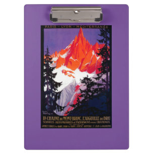 La Chaine De Mont-Blanc Vintage Poster Europa Klemmbrett