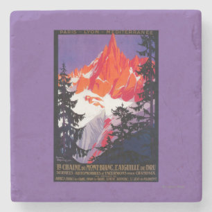La Chaine De Mont-Blanc Vintage Poster Europa Steinuntersetzer