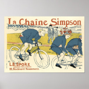 La Chaine Simpson Bicycle Vintage französische Wer Poster