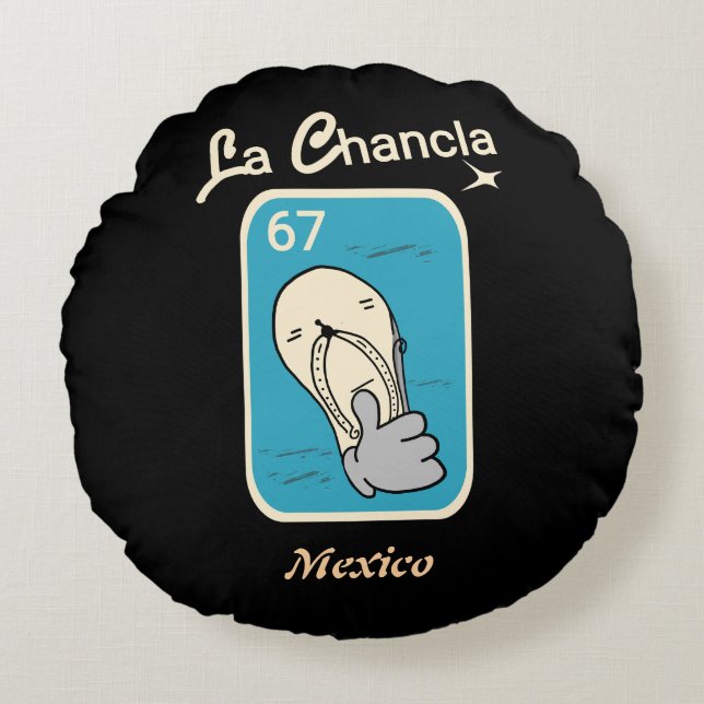 La Chancla 67  Rundes Kissen (Vorderseite)