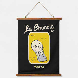 la Chancla yellow Wandteppich Mit Holzrahmen