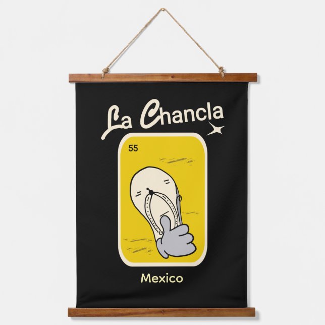 la Chancla yellow  Wandteppich Mit Holzrahmen (Vorderseite)
