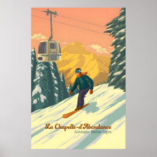 La Chapelle d'Abondance Skigebiet Reiseplakat Poster
