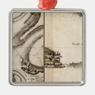 La-Charente-Atlas-Karte Silbernes Ornament