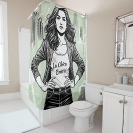 "LA CHICA BRAVA DEFIANT" MIT T-SHIRT DUSCHVORHANG