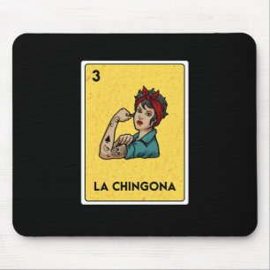 La Chingona Mexican Lottery Bingo Game Card Player Mousepad
