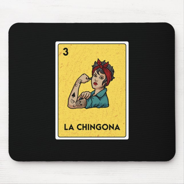 La Chingona Mexican Lottery Bingo Game Card Player Mousepad (Vorne)