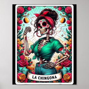La Chingona Tarot Karte Tag Der Toten Dia De Los Poster