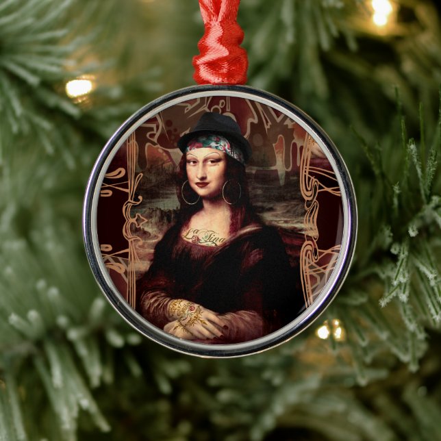 La Chola Mona Lisa Mexikanisch Ornament Aus Metall (Baum)