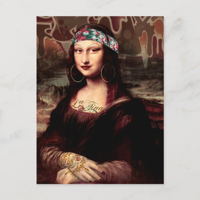 La Chola Mona Lisa Mexikanisch Postkarte (Vorderseite)