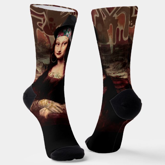 La Chola Mona Lisa Mexikanisch Socken (Gewinkelt)
