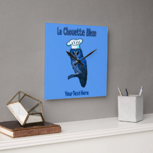 La Chouette Bleue Café Quadratische Wanduhr
