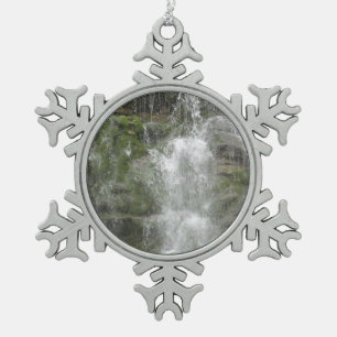 La Chute Wasserfall im Forillon Nationalpark Schneeflocken Zinn-Ornament