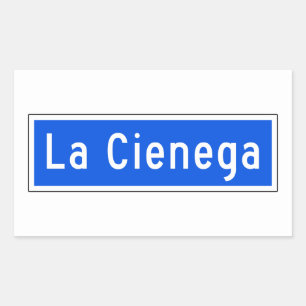 La Cienega Boulevard, Los Angeles, CA Street Sign Rechteckiger Aufkleber