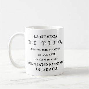 La Clemenza di Tito Titelseite des Librettos Kaffeetasse