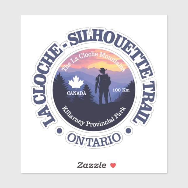 La Cloche-Silhouette Trail (rd2) Aufkleber (Blatt)