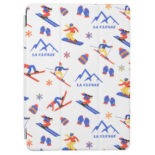 La Clusaz Frankreich Ski-Snowboard-Muster iPad Air Hülle