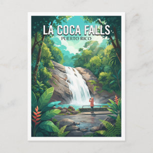 La Coca Falls, Reise durch den El Yunque National  Postkarte