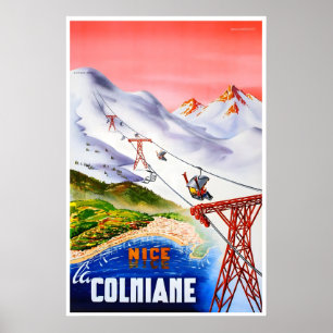 La Colmiane Ski Poster Nizza Frankreich Kunst Reis