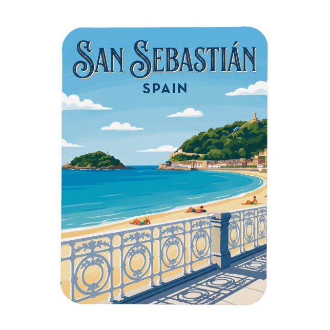 La Concha Strand Spanien Magnet (Vertikal)