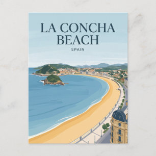 La Concha Strand Spanien Postkarte