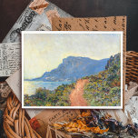La Corniche bei Monaco von Claude Monet Postkarte<br><div class="desc">In Monets Zeit war La Corniche ein schmaler Bergweg; heute ist es die Hauptstraße zwischen Nizza und Monaco. Hier ist die Sonne hoch, der Schatten des Alleingängers kurz. Monets Farben glimmen: rot, grün, blau - alles strahlt in der Sonne. Übertragen Sie dieses Bild auf das gewollt Produkt. Meine Kunstbilder werden...</div>