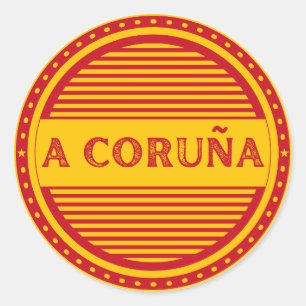 La Coruña City Pride Emblem – Spanische Identität Runder Aufkleber