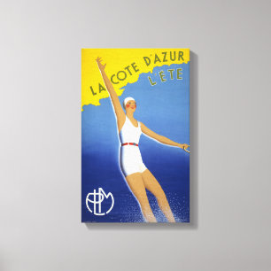 La-Cote d'Azur l'ete Vintages Plakat wieder Leinwanddruck