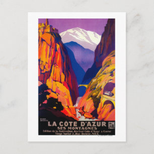 La Cote D'Azur Vintage PosterEuropa Postkarte