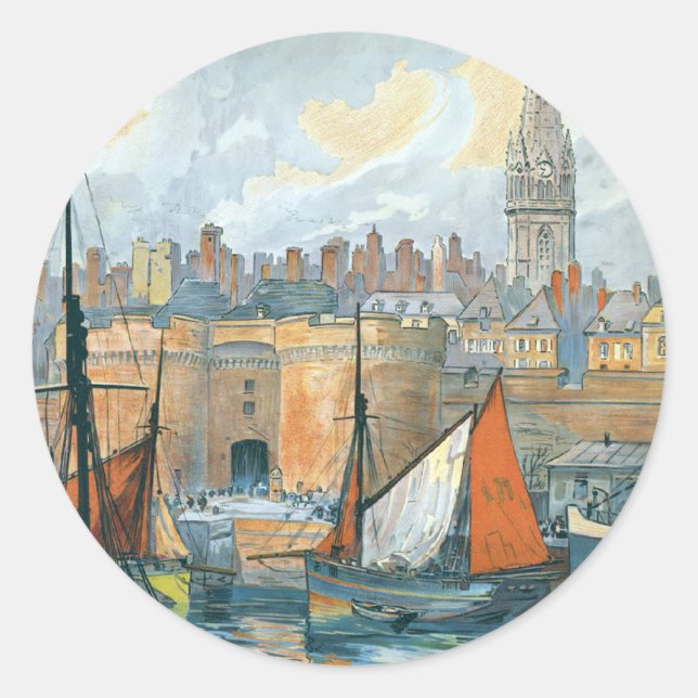 La Côte d'Émeraude Runder Aufkleber (Vorderseite)